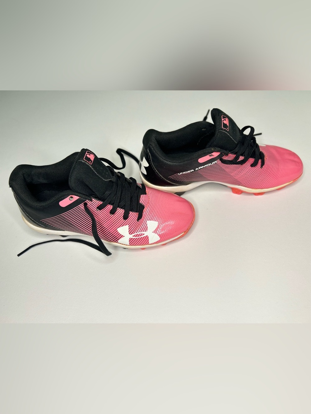 Under Armour Pink and Black Kids Sneakers